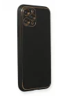 Mey İthalat®  iPhone 11 Pro Max Kılıf Coco Deri Silikon Kapak - Siyah