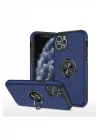 Mey İthalat®  iPhone 11 Pro Max Kılıf Elit Yüzüklü Kapak - Lacivert