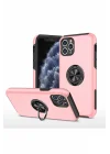 Mey İthalat®  iPhone 11 Pro Max Kılıf Elit Yüzüklü Kapak - Pembe