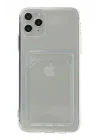 Mey İthalat®  iPhone 11 Pro Max Kılıf Kart Şeffaf Silikon - Şeffaf