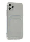Mey İthalat®  iPhone 11 Pro Max Kılıf Kart Şeffaf Silikon - Şeffaf