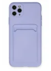 Mey İthalat®  iPhone 11 Pro Max Kılıf Kelvin Kartvizitli Silikon - Lila