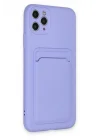 Mey İthalat®  iPhone 11 Pro Max Kılıf Kelvin Kartvizitli Silikon - Lila