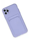 Mey İthalat®  iPhone 11 Pro Max Kılıf Kelvin Kartvizitli Silikon - Lila