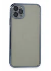 Mey İthalat®  iPhone 11 Pro Max Kılıf  Lensli Silikon - Açık Mavi