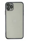 Mey İthalat®   iPhone 11 Pro Max Kılıf  Lensli Silikon - Siyah