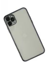 Mey İthalat®   iPhone 11 Pro Max Kılıf  Lensli Silikon - Siyah