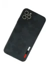 Mey İthalat®   iPhone 11 Pro Max Kılıf Loop Deri Silikon - Lacivert
