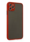 Mey İthalat®   iPhone 11 Pro Max Kılıf Montreal Silikon Kapak - Kırmızı