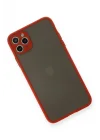 Mey İthalat®   iPhone 11 Pro Max Kılıf Montreal Silikon Kapak - Kırmızı