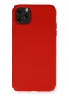 Mey İthalat®  iPhone 11 Pro Max Kılıf Nano içi Kadife Silikon - Kırmızı