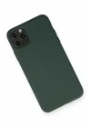 Mey İthalat®  iPhone 11 Pro Max Kılıf Nano içi Kadife Silikon - Koyu Yeşil