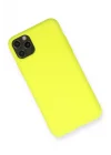Mey İthalat®  iPhone 11 Pro Max Kılıf Nano içi Kadife Silikon - Sarı