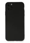 Mey İthalat®  iPhone 11 Pro Max Kılıf Nano içi Kadife Silikon - Siyah