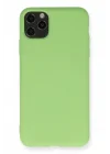 Mey İthalat®  iPhone 11 Pro Max Kılıf Nano içi Kadife Silikon - Yeşil