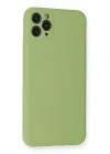 Mey İthalat®  iPhone 11 Pro Max Kılıf Nano içi Kadife Silikon- Yeşil