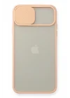 Mey İthalat®   iPhone 11 Pro Max Kılıf Palm Buzlu Kamera Sürgülü Silikon - Pembe
