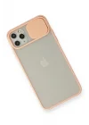 Mey İthalat®   iPhone 11 Pro Max Kılıf Palm Buzlu Kamera Sürgülü Silikon - Pembe