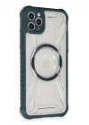 Mey İthalat®  iPhone 11 Pro Max Kılıf Prag Magneticsafe Kapak - Koyu Yeşil