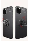 Mey İthalat®   iPhone 11 Pro Max Kılıf Range Yüzüklü Silikon - Siyah
