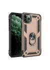Mey İthalat®  iPhone 11 Pro Max Kılıf Sofya Yüzüklü Silikon Kapak - Gold