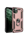 Mey İthalat®  iPhone 11 Pro Max Kılıf Sofya Yüzüklü Silikon Kapak - Rose