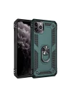 Mey İthalat®  iPhone 11 Pro Max Kılıf Sofya Yüzüklü Silikon Kapak - Yeşil