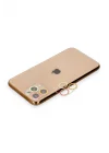 Mey İthalat®  iPhone 11 Pro Max Renkli Kamera Lens Koruma Cam - Turuncu-Kırmızı