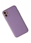 Mey İthalat®   iPhone 12 Kılıf Coco Deri Silikon Kapak - Lila