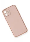 Mey İthalat®   iPhone 12 Kılıf Coco Deri Silikon Kapak - Pembe