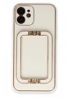 Mey İthalat®  iPhone 12 Kılıf Coco Elit Kapak - Beyaz