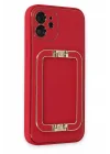 Mey İthalat®  iPhone 12 Kılıf Coco Elit Kapak - Kırmızı