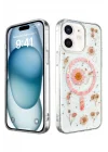 Mey İthalat®   iPhone 12 Kılıf Daisy Simli Magsafe Kapak - Pembe