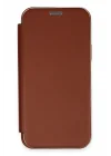 Mey İthalat®  iPhone 12 Kılıf Dolpin Kapaklı - Kahverengi