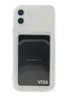 Mey İthalat®  iPhone 12 Kılıf Kart Şeffaf Silikon - Şeffaf