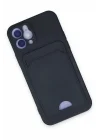 Mey İthalat®  iPhone 12 Kılıf Kelvin Kartvizitli Silikon - Lacivert