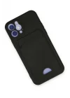 Mey İthalat®  iPhone 12 Kılıf Kelvin Kartvizitli Silikon - Siyah