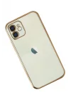 Mey İthalat®   iPhone 12 Kılıf  Lensli Silikon - Gold