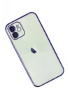 Mey İthalat®   iPhone 12 Kılıf  Lensli Silikon - Mor