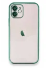 Mey İthalat®   iPhone 12 Kılıf  Lensli Silikon - Yeşil
