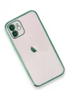 Mey İthalat®   iPhone 12 Kılıf  Lensli Silikon - Yeşil