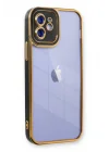 Mey İthalat®  iPhone 12 Kılıf Liva Lens Silikon - Siyah