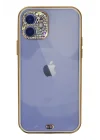 Mey İthalat®   iPhone 12 Kılıf Liva Taşlı Silikon - Beyaz