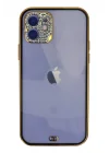 Mey İthalat®   iPhone 12 Kılıf Liva Taşlı Silikon - Siyah