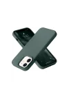 Mey İthalat®  iPhone 12 Kılıf Nano içi Kadife Silikon - Koyu Yeşil