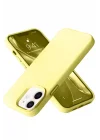 Mey İthalat®  iPhone 12 Kılıf Nano içi Kadife Silikon- Sarı