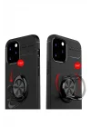 Mey İthalat®   iPhone 12 Kılıf Range Yüzüklü Silikon - Kırmızı