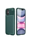 Mey İthalat®   iPhone 12 Mini Kılıf Auto Focus Karbon Kapak - Yeşil