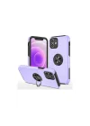 Mey İthalat®  iPhone 12 Mini Kılıf Elit Yüzüklü Kapak - Mor