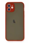 Mey İthalat®  iPhone 12 Mini Kılıf Montreal Silikon Kapak - Kırmızı